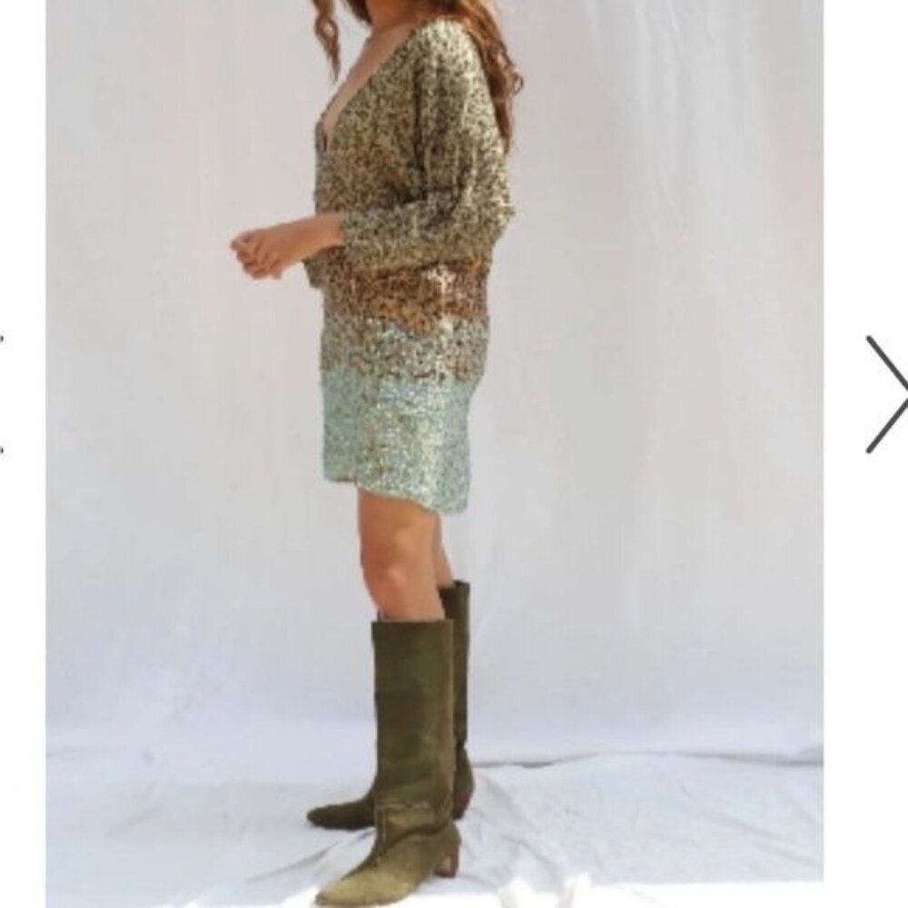 Jen’s Pirate X Booty Free People Sequin Dress Blogger Favorite Small Ombre Shine - Picture 2 of 12